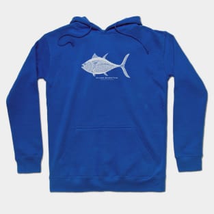 Bluefin Tuna Fish with Common and Scientific Names - fish design Hoodie